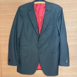 Suit Supply Sienna 100% pure wool men's gray blazer jacket 42L Vitale Barberis